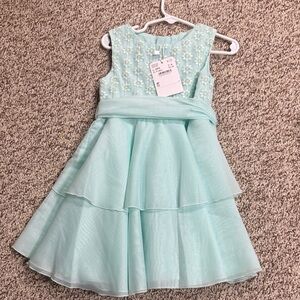 Mayoral Light Blue Layered Kids Dress